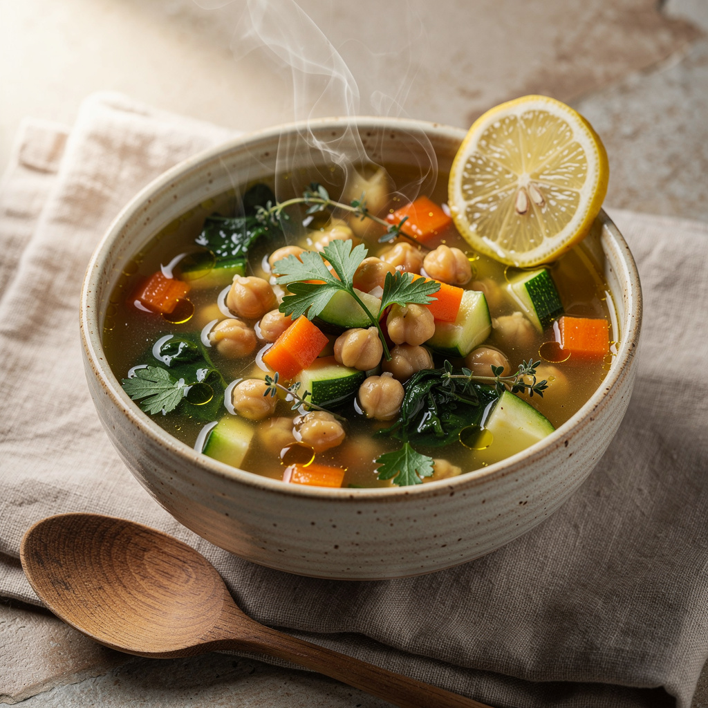 Chickpea and Vegetable Broth Soup